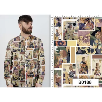 Popelín B0188, barevný vzor, š.145