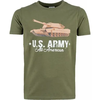 Chlapecké tričko 101INC Triko dětské U.S. ARMY TANK krátký rukáv ZELENÁ - OLIV 158-164