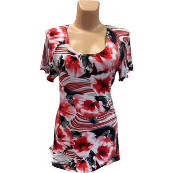 Dámská halenka Halenka červená Beáta, Barva Červená, Velikost XXL 48, Materiál 96% Viskoza 4% Lycra