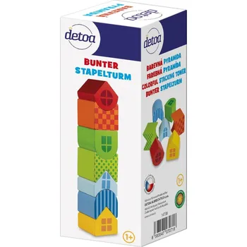 Dřevěná hračka Dřevěná barevná pyramida