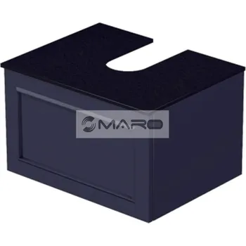 Koupelnový nábytek Smart50 Grifel Skříňka pod umyvadlovou mísu, s 1 zásuvkou, s výřezem U, závěsná, 59 x 36,2 x 50 cm, modrá, GRIF1 60 1Z 410