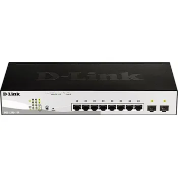 Switch D-Link DGS-1210-10P, 10-port 10/100/1000 Gigabit PoE Smart Switch including 2x SFP 65W