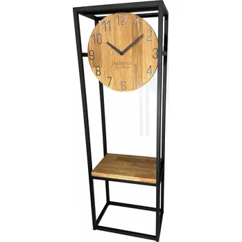 Hodiny Stylové dubové hodiny s robustním kovovým rámem 100 cm