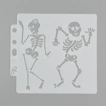 Plastová šablona, KOSTLIVCI, 13x14cm, 1ks