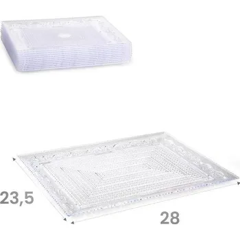 Podnos obdélníkový 28,5x23,5cm CRYSTAL transparentní, plast