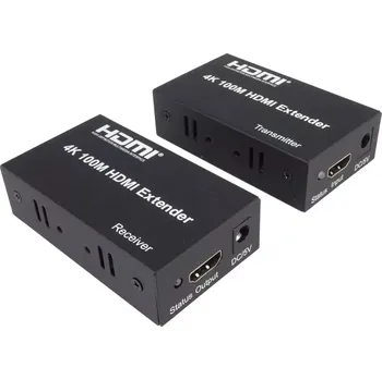 Video kabel PremiumCord 4K HDMI extender na 100m přes jeden kabel Cat5e/Cat6