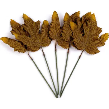 Umělý list na drátku - 5ks Barva: zelená olivová