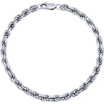 Šperk Stříbrný náramek pánský proplétaný Rope - 4,5 mm