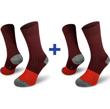 Pánské ponožky Northman Narvik Merino ponožky 2-pack Velikost: 36-38 Vínové Společenské Merino Ponožky (Sada)