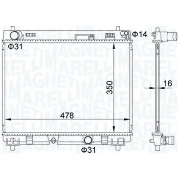 Motor automobilu Chladič, chlazení motoru MAGNETI MARELLI 350213208200