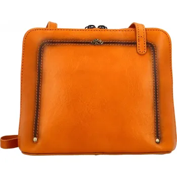 Kabelka Luxusní dámská kožená crossbody Katana Rebora, oranžová