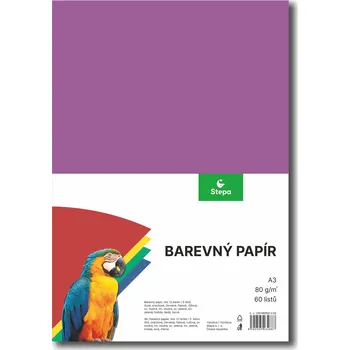 Papír pro tiskárny Barevný papír A3, 80g, mix 12 barev, 60 listů