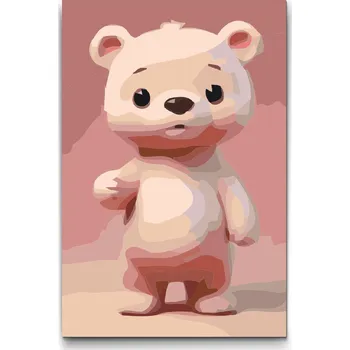 Malování podle čísel - Medvídek pro děti Velikost: 20x30cm, Rámování: Pouze srolované plátno