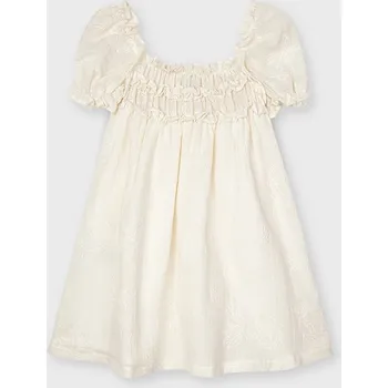 Dívčí šaty Dívčí šaty Mayoral krémové s ornamenty květin 3946