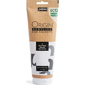 Vodová barva Akrylová barva Pébéo Origin Acrylics - 38 Mixing White Objem: 240 ml