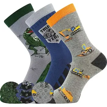 Pánské ponožky FILIP 06 ABS protiskluzové dětské ponožky - T-REX
