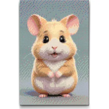 Diamantové malování Diamantové malování - Křeček pro děti Velikost: 20x30cm, Rámování: Pouze srolované plátno, Diamanty: Čtvercové