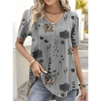 Vzorovaná halenka s véčkovým výstřihem Velikost: 4XL, Barva (Varianta): AMTLCH1229134921