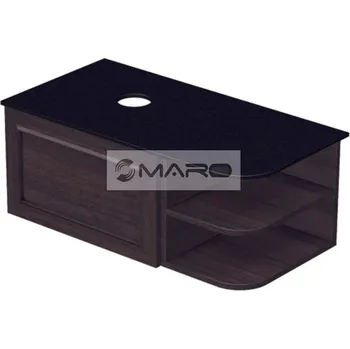 Koupelnový nábytek Smart50 Grifel Skříňka pod umyvadlovou mísu, s 1 zásuvkou, s výřezem O, závěsná, odklad P, 91,5 x 36,2 x 50 cm, tmavě hnědá, GRIF2 90 1Z RAD P 212