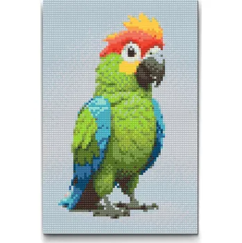 Diamantové malování Diamantové malování - Papoušek pro děti Velikost: 20x30cm, Rámování: Pouze srolované plátno, Diamanty: Kulaté