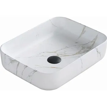 Umyvadlo Mexen Carla umyvadlo na desku 50 x 39 cm, bílý kámen - 21555091 Koupelnové umyvadla