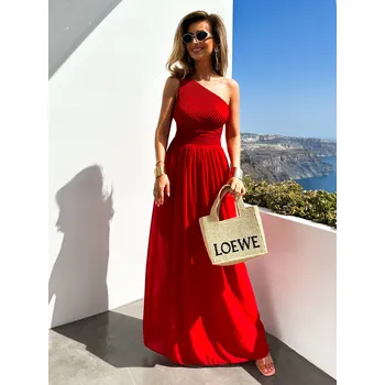 Dámské šaty Červené elegantní dlouhé šaty FLOAT Velikost: ONESIZE