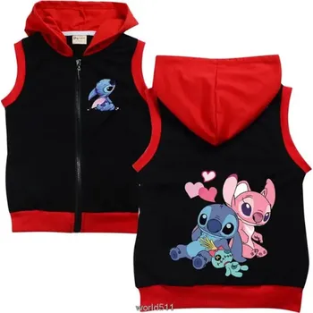 Chlapecký svetr Lilo & Stitch Dětská podzimní/jarní vesta s motivem "Lilo & Stitch " - potisk Lilo a Angel (2-15 let) Barva: černá - Lilo a Angel, Velikost: 130/7-8 let