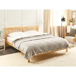 Přehoz na postel taupe bavlna 220 x 200 cm s volánem dekorativní přehoz ložnice Beliani