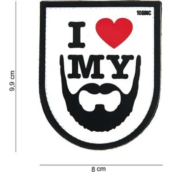 Nášivka Nášivka 3D "I love my beard" - Bílá
