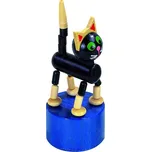 Dřevěná mačkací figurka kočka