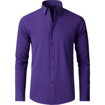 Pánská elastická košile Barva: Fialová, Velikost: 4XL