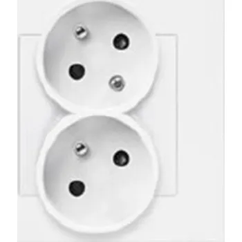 Elektrická zásuvka Zásuvka 250 V Simon 55 dvojitá šikmá s clonkami bílá matná