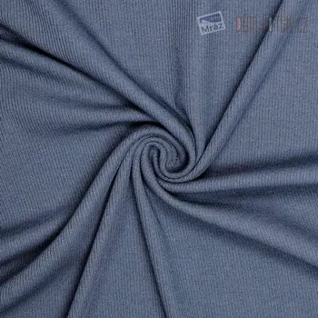 Žebrovaný úplet modrý