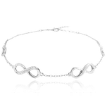 2277 MINET Stříbrný náramek NEKONEČNO se zirkony Délka: 17