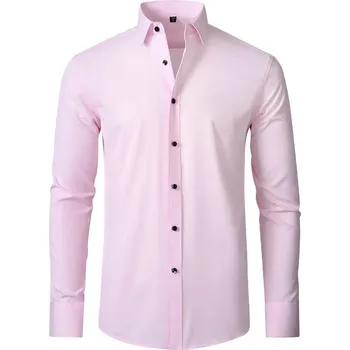 Pánská elastická košile Barva: Růžová, Velikost: 7XL