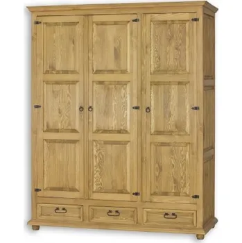 Šatní skříň Třídvéřová skříň selská SZY 03 I - K02 tmavá borovice