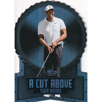 Sběratelský sportovní předmět insert karta TIGER WOODS 21-22 Metal Universe Champions A Cut Above číslo ACA-10