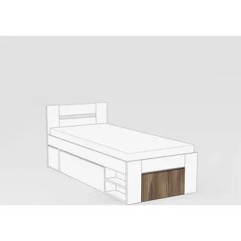 Postel Čelo k posteli REA KIRA 90x200, čílko 2, OŘECH ROCKPILE