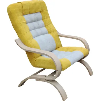 Pohovka GABRIELA - křeslo (GRZEŠ) boky Alfa 120 hořčicová/ střed Alfa 17 sv.šedá/dř.dub sonoma (MR) - kolekce "MR" (K250-Z)