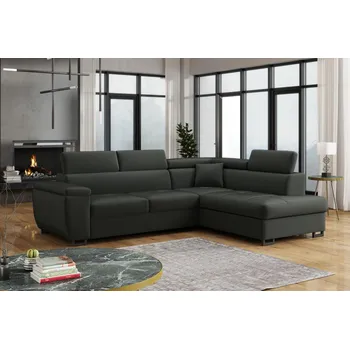 Sedací souprava Falco Rohová sedací souprava Wiliam, rozkládací s úložným prostorem, pravá, tmavě šedá/Velvet 97