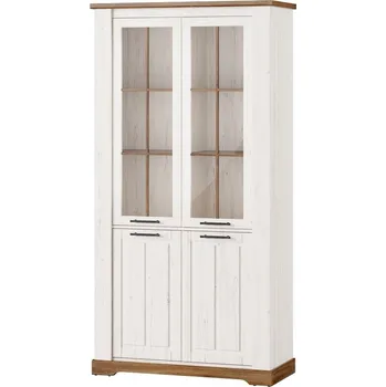 Knihovna Vitrína COUNTRY 12, 4D borovice andersen/dub stirling