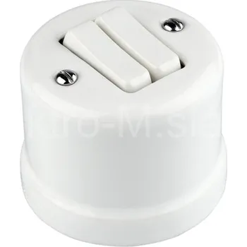 vypínač VINTAGE 2 tlačítko (žaluzie) bílá nástěnný klapka keramika K1-R231QSM