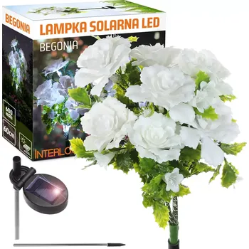 Dekorativní svítidlo Interlook FLD-27-BÍLÁ | Begonia LED solární zahradní lampa | 60 cm, 600 mAh