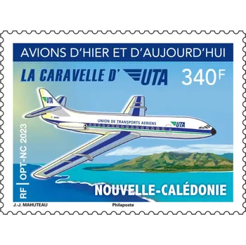 Poštovní známka Post France (2023) MiNr. ** - Nová Kaledonie - Letadlo UTA Caravelle