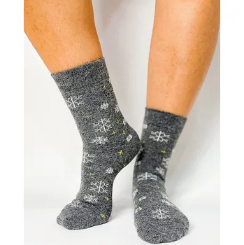 Dámské ponožky Dámské ponožky s vločkami šedé , VELIKOST 39 - 42