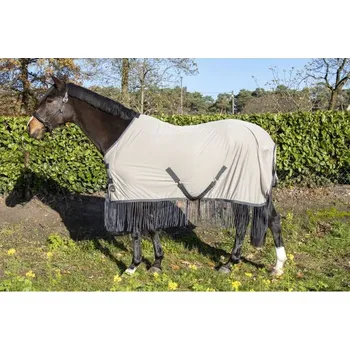 Deka pro koně Síťovaná deka HKM Fringers, 155 cm - Stříbrná - Šedá