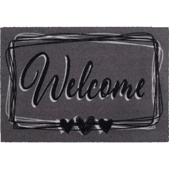 Rohožka Vstupní rohož FLOMA Mondial Welcome Hearts - 40 x 60 x 0,5 cm