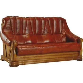 Pohovka Trojmístná pohovka DEREK II kůže Barva: moření wenge, Potah: kůže Madras white