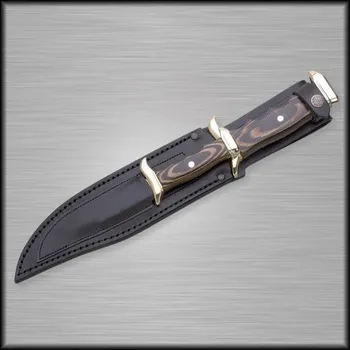 Pracovní nůž Nieto ALPINA, 2 pevné nože s koženým pouzdrem, dřevo 8504-K