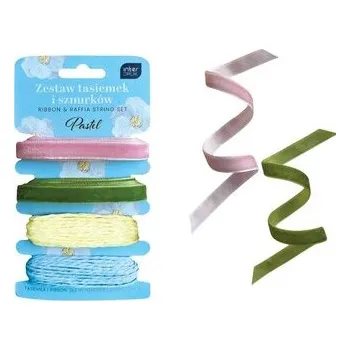 Set školních potřeb Zestaw tasiemek i sznurków pastel